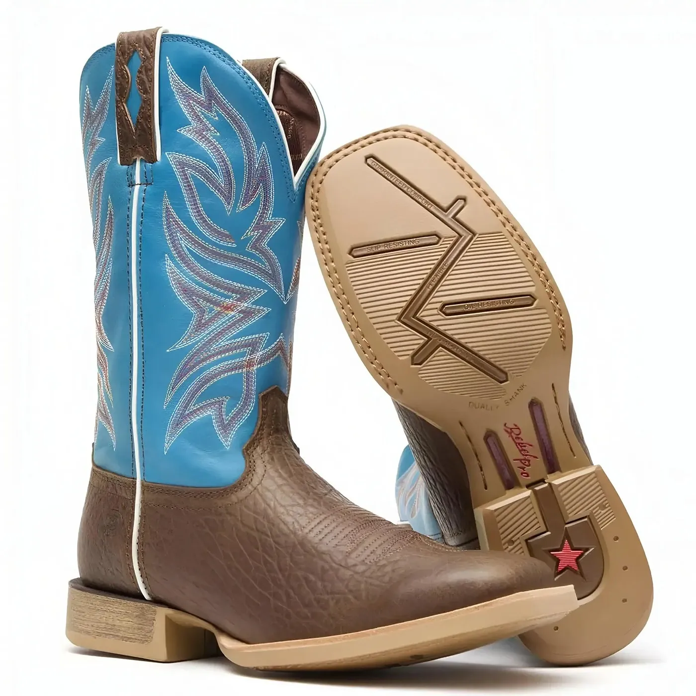 Rebel Pro Bay Brown and Brilliant Blue Western Boot - Image 5