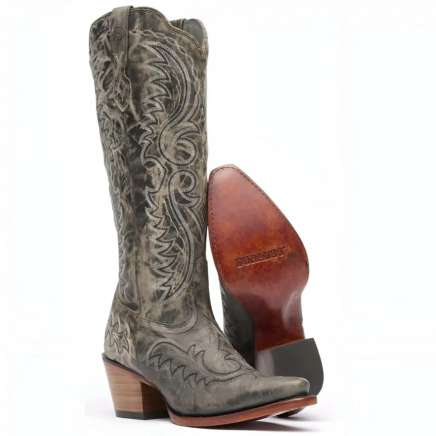 Women’s Durango Crush Tall Western Boot Distressed Graphite - Image 3