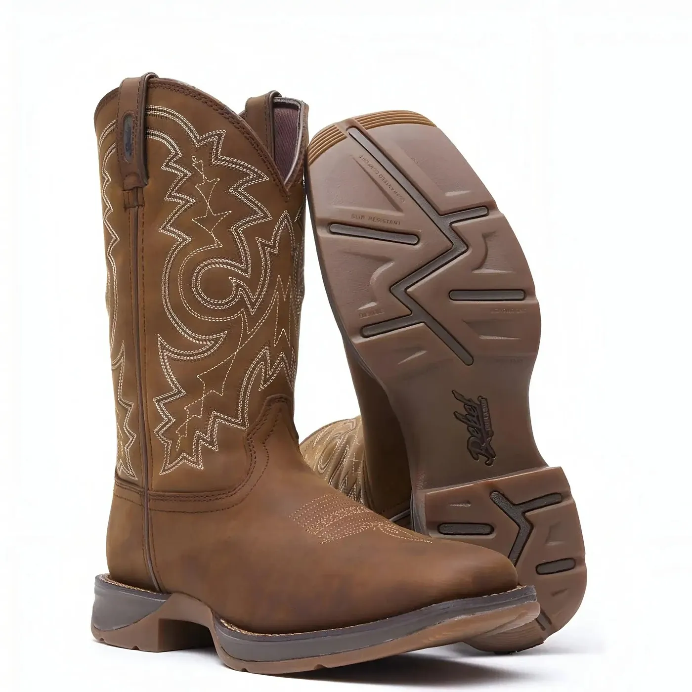 Rebel Pull-On Western Boot Brown - Image 5