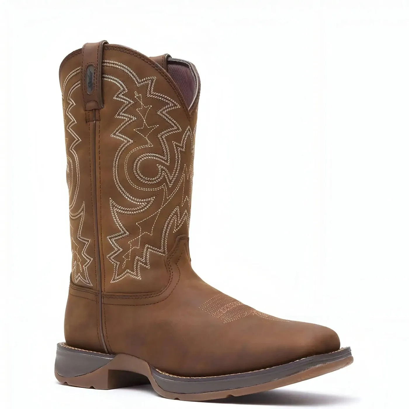 Rebel Pull-On Western Boot Brown - Image 6