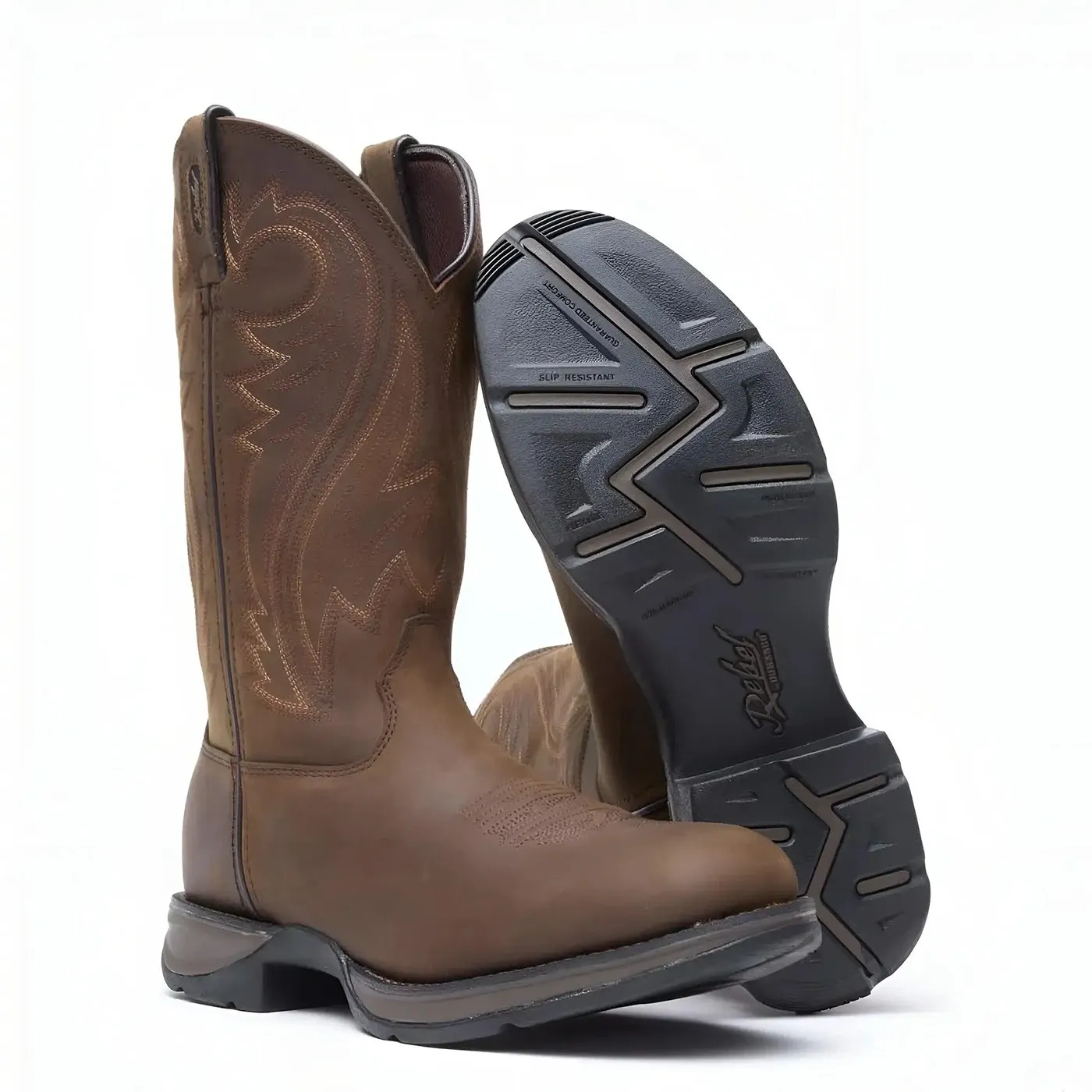 Rebel Chocolate Pull-On Western Boot - Image 5