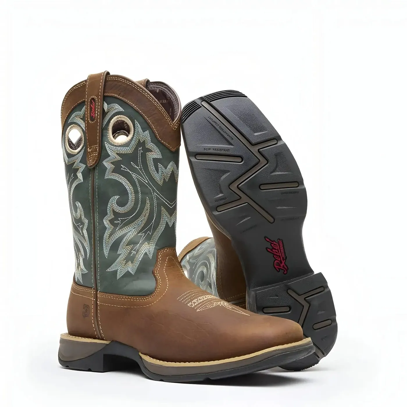 Rebel Pull-On Western Boot Saddlehorn And Clover - Image 5
