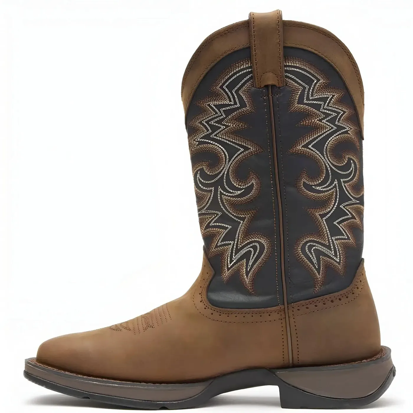 Rebel Pull-on Western Boot Chocolate And Midnight - Image 4