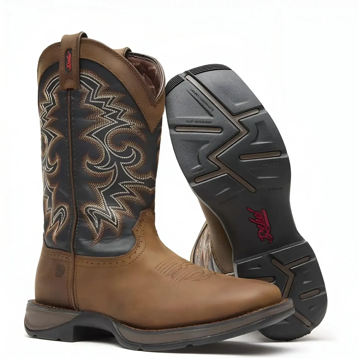 Rebel Pull-on Western Boot Chocolate And Midnight - Image 6