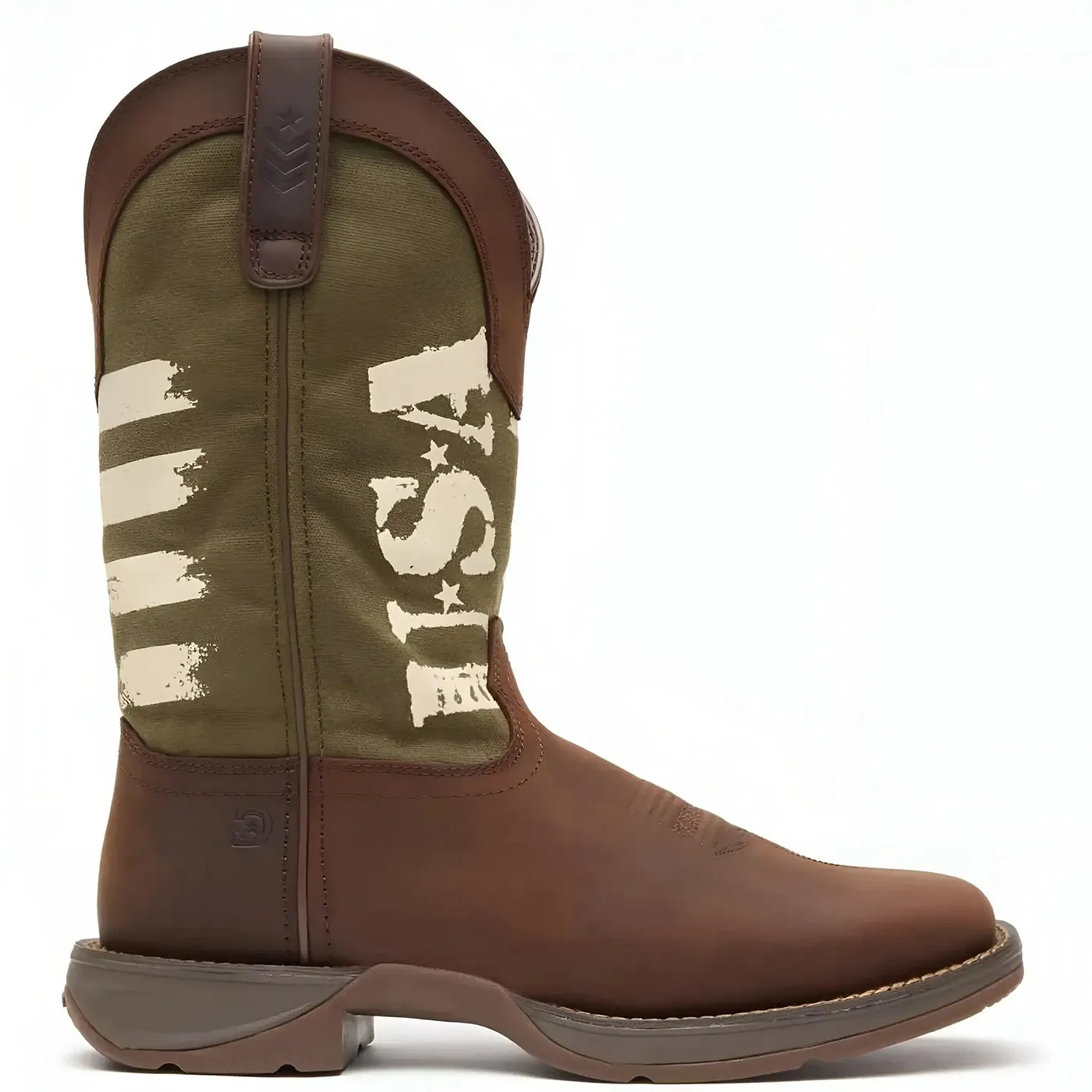 Rebel Army Green USA Print Western Boot