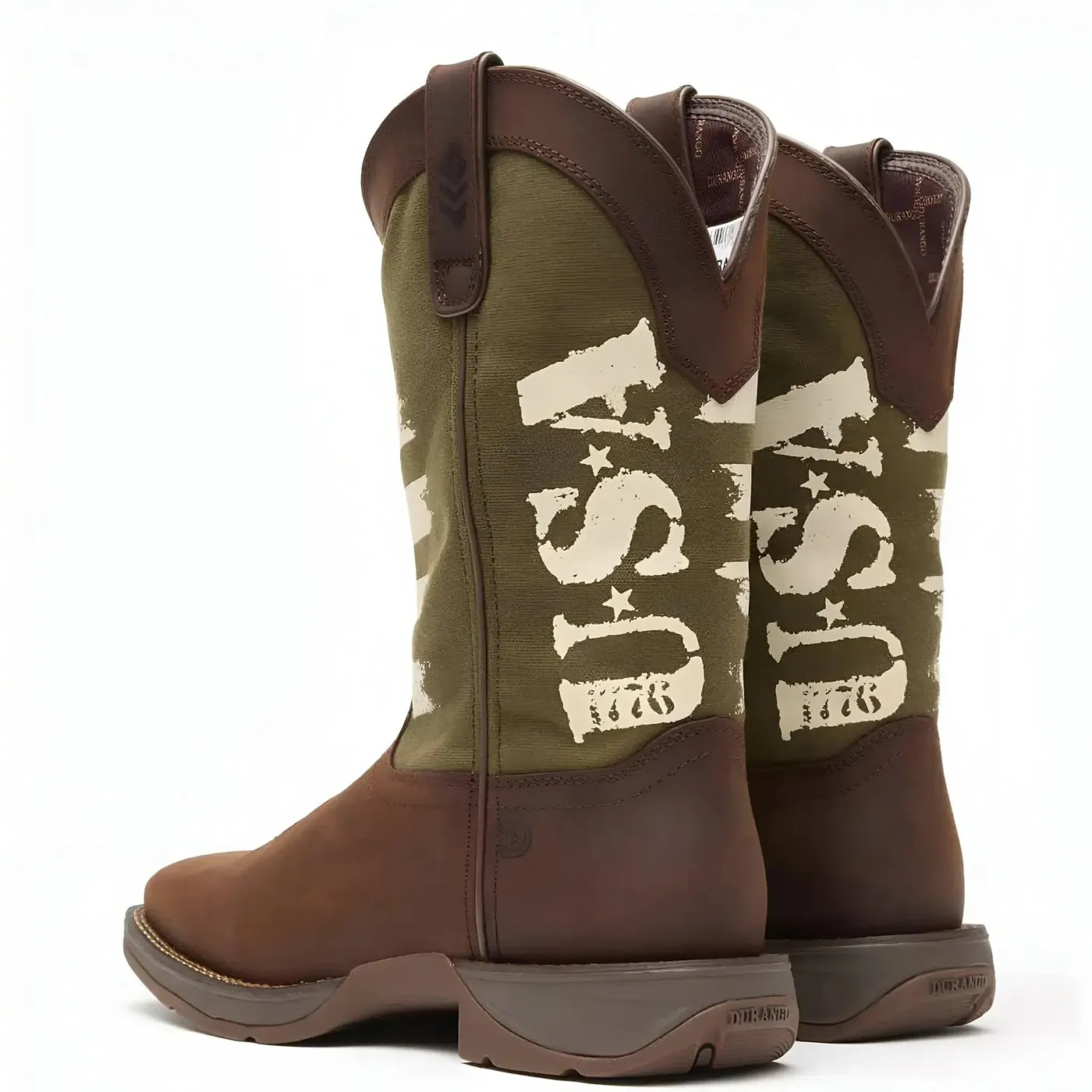 Rebel Army Green USA Print Western Boot - Image 5