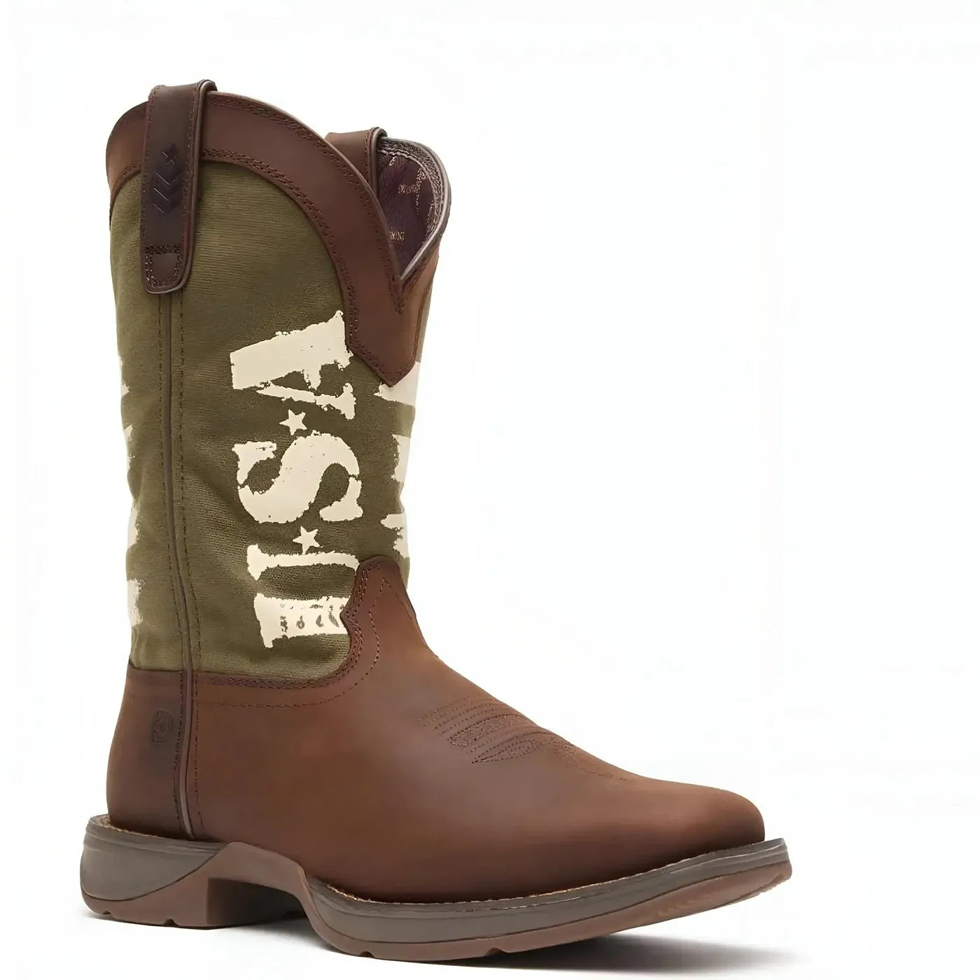 Rebel Army Green USA Print Western Boot - Image 6