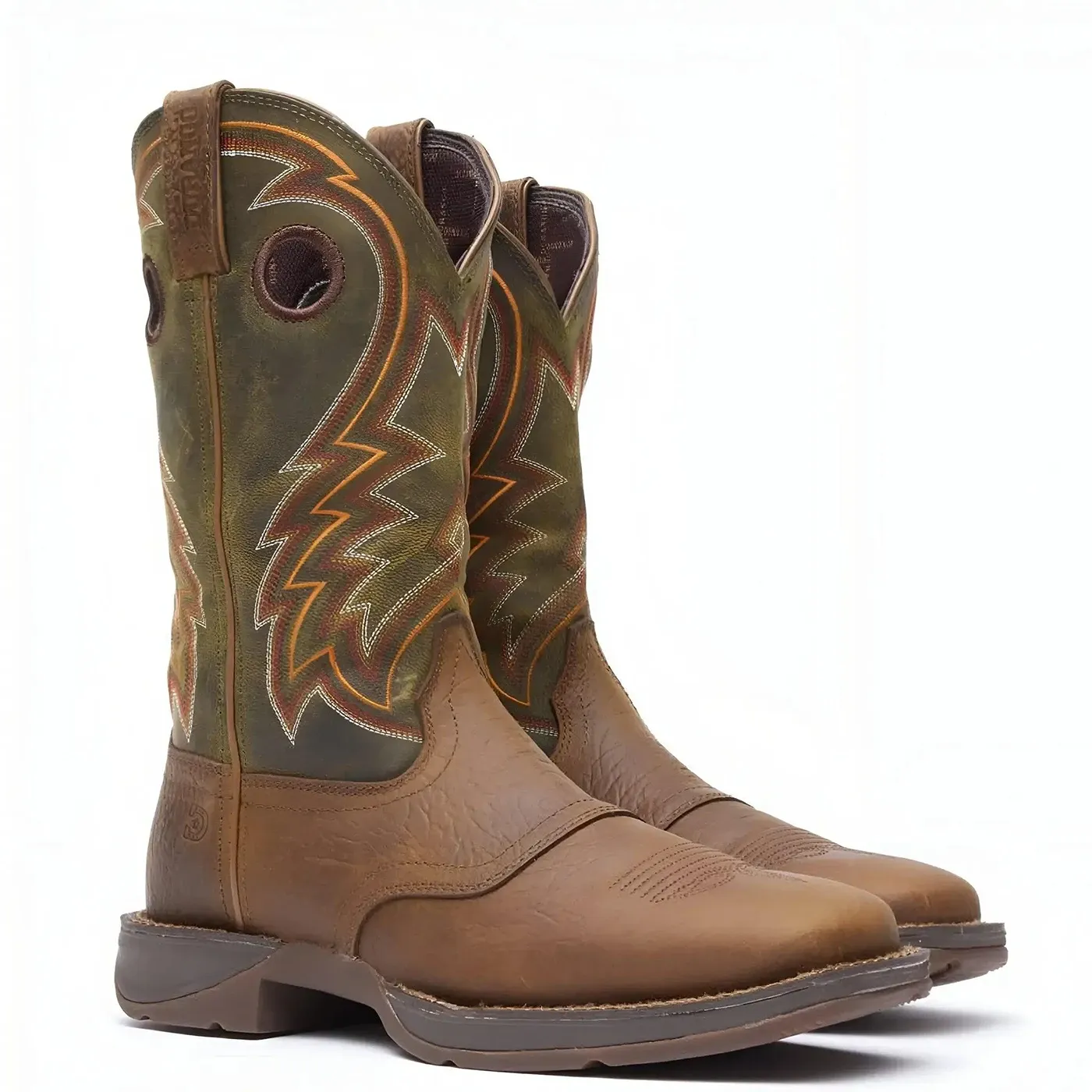 Rebel Dark Chestnut and Hunter Green Western Boot - Image 3