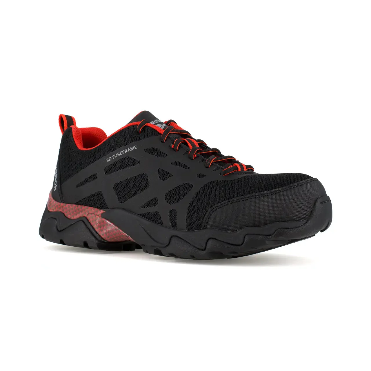 Beamer Composite-Toe Athletic Work Shoe Black/Red - Image 2