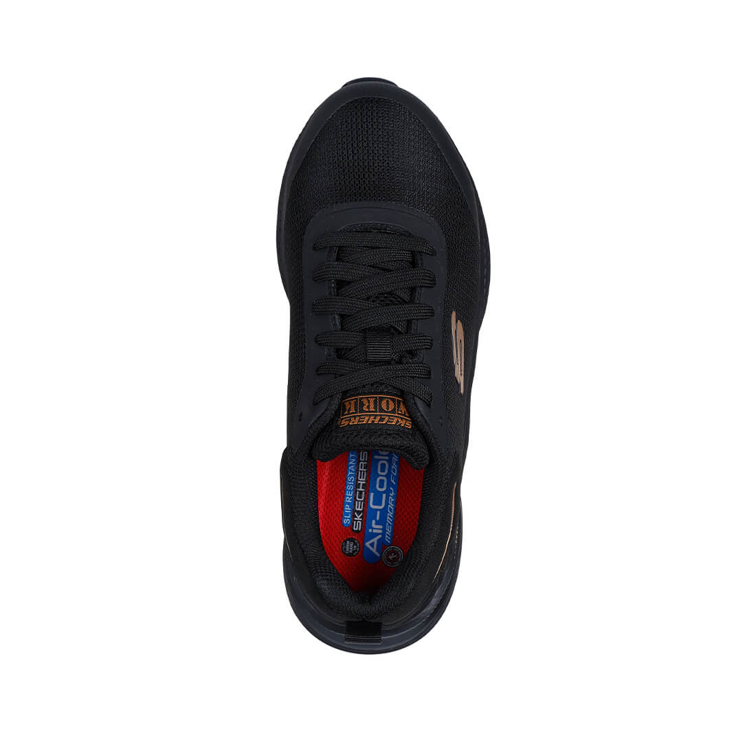 Women's Skechers CaRbix Nia Composite-Toe Shoe Black / Gold - Image 4