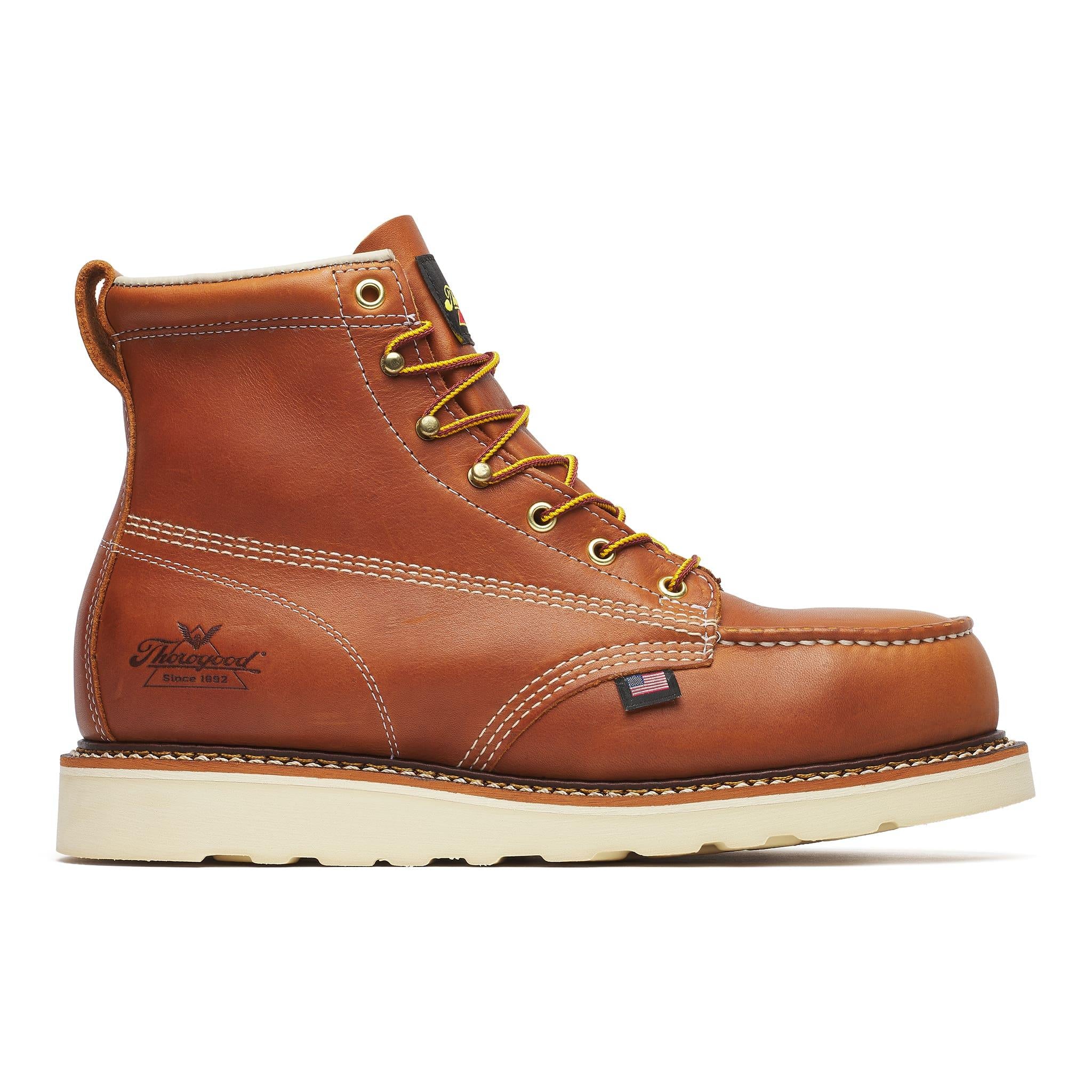 American Heritage 6" Steel-Toe Moc Toe Boot Maxwear Wedge Tobacco