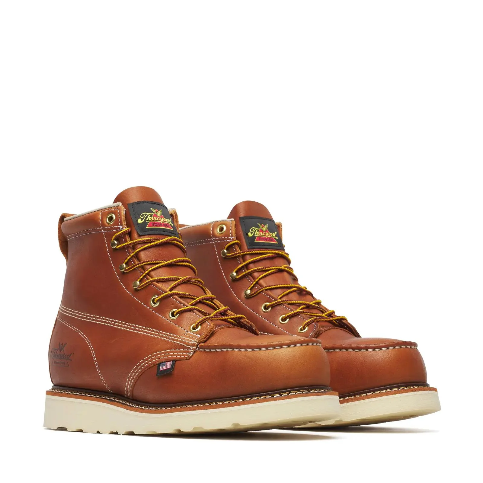 American Heritage 6" Steel-Toe Moc Toe Boot Maxwear Wedge Tobacco - Image 2