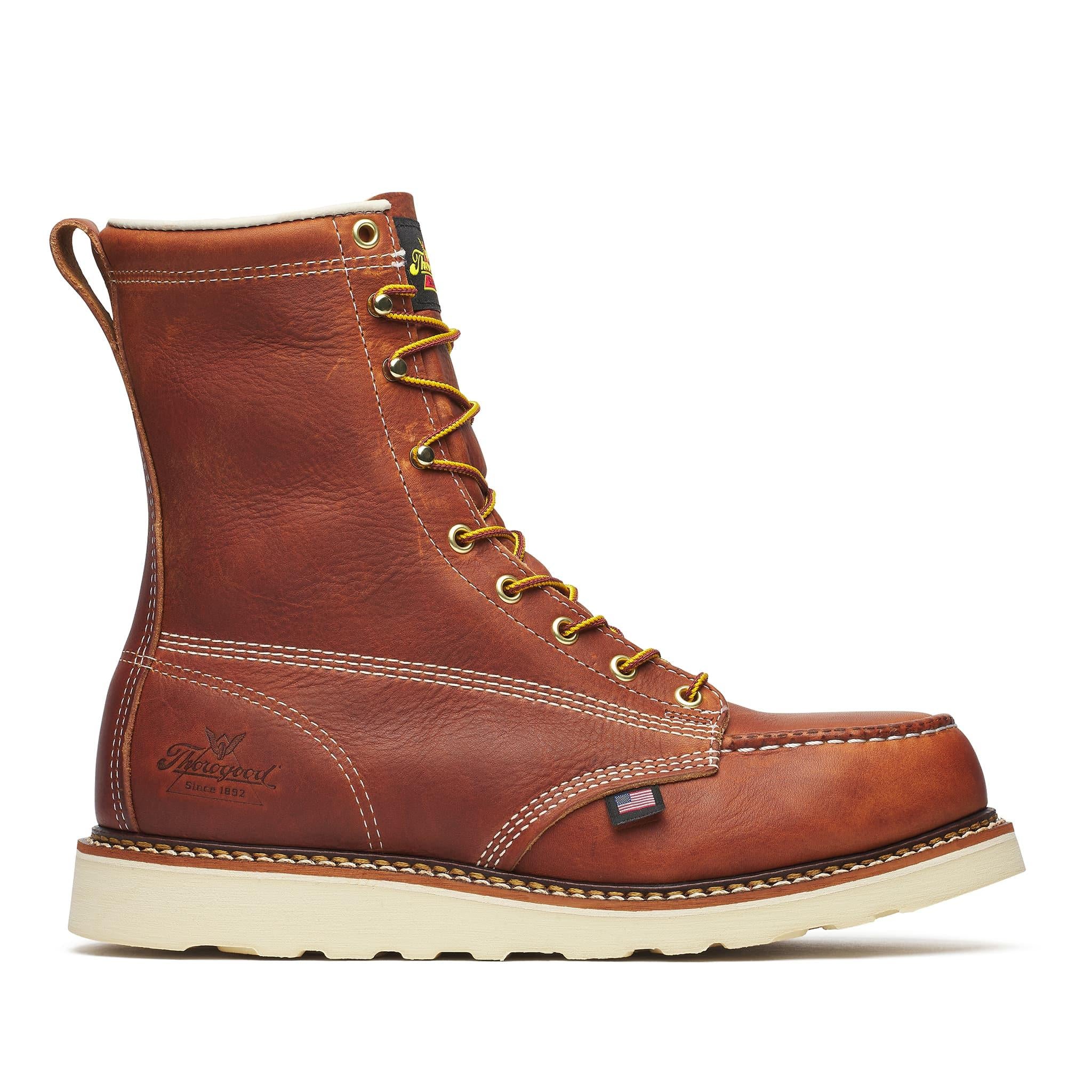 American Heritage 8" Steel-Toe Moc Toe Boot Maxwear Wedge Tobacco
