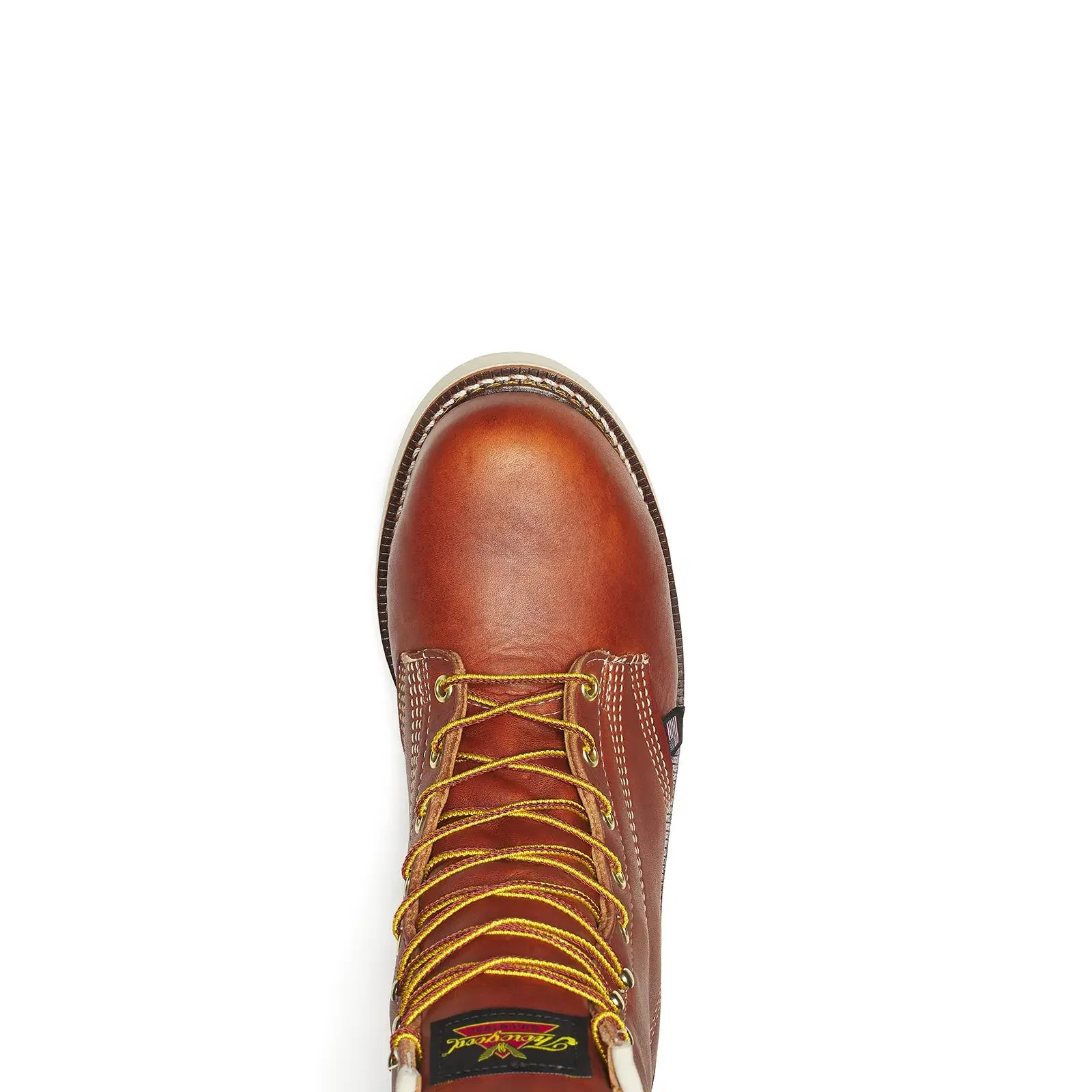 American Heritage 8" Steel-Toe Plain Toe Boot Maxwear Wedge Tobacco - Image 4