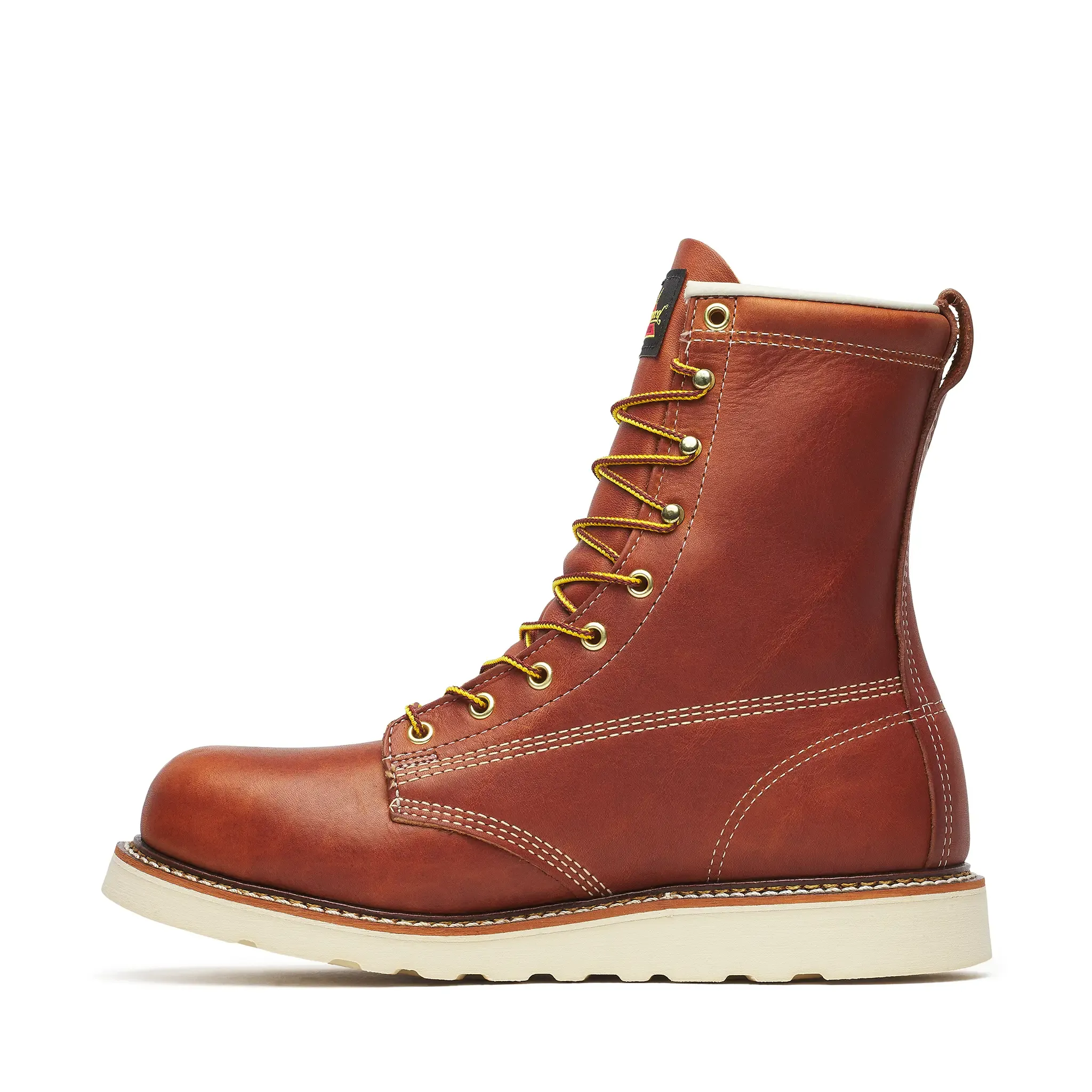 American Heritage 8" Steel-Toe Plain Toe Boot Maxwear Wedge Tobacco - Image 5