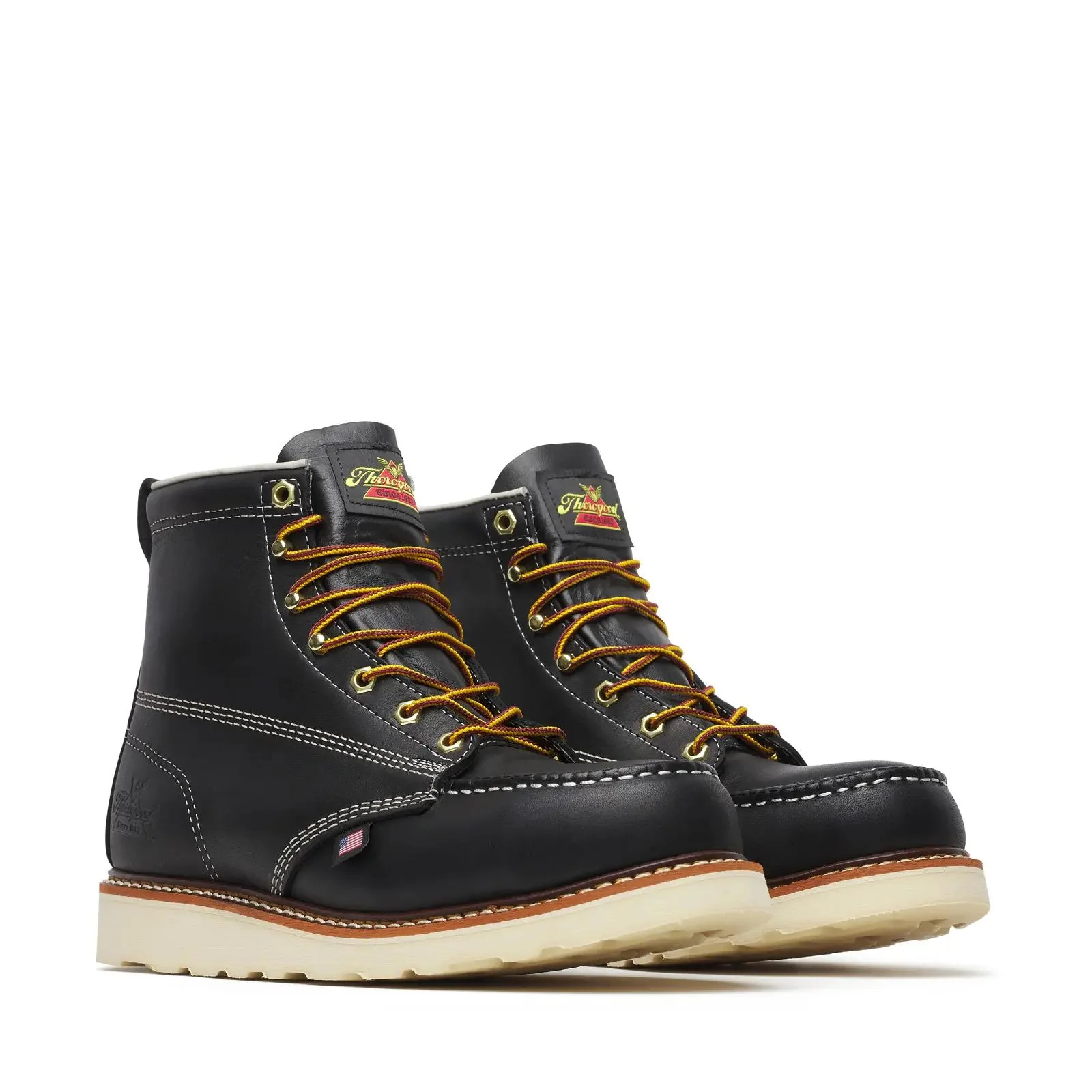 American Heritage 6" Steel-Toe Moc Toe Boot Maxwear Wedge Black - Image 2