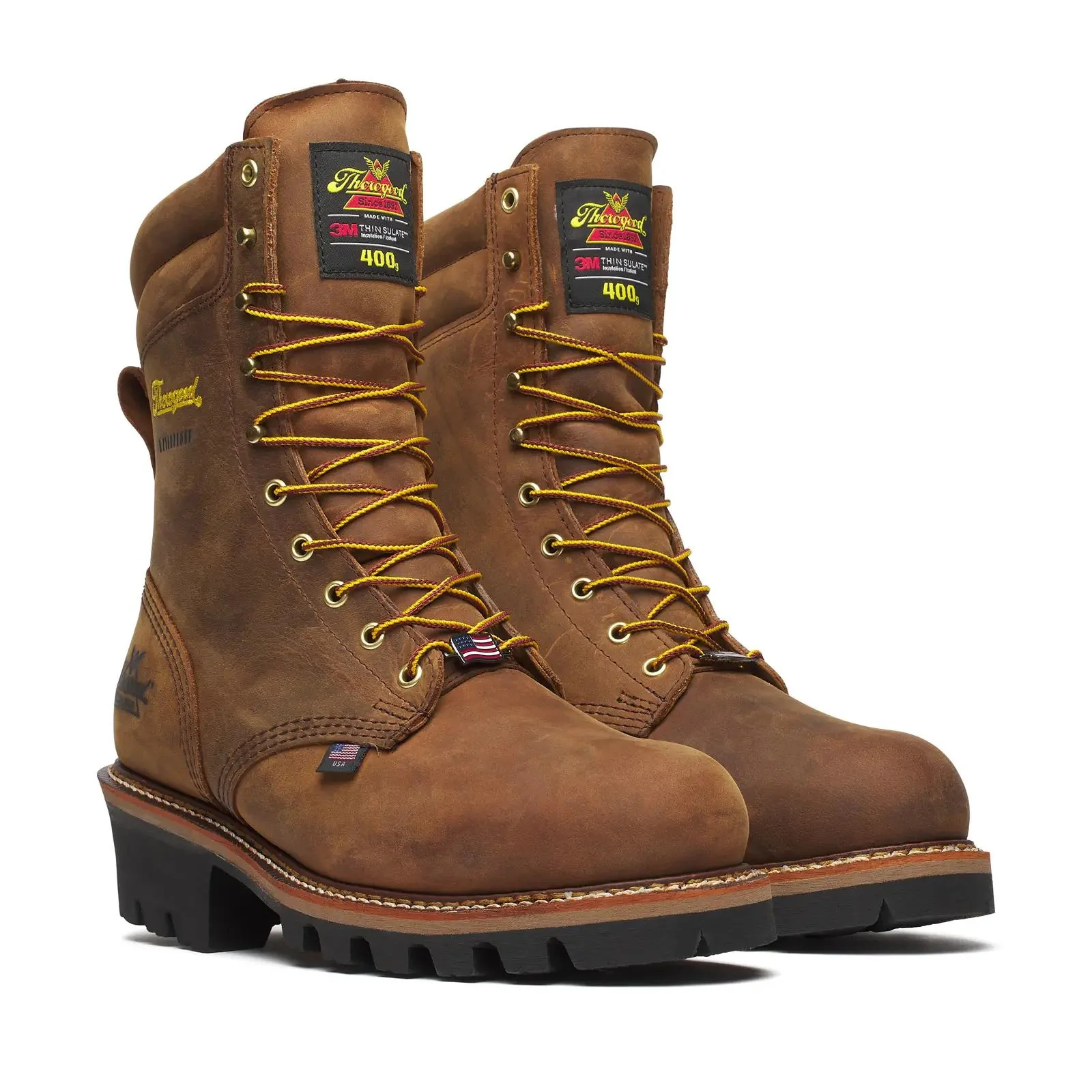 Logger Series 9" Steel Toe Insulated Waterproof Boot Brown Trail Crazy Horse - Image 2