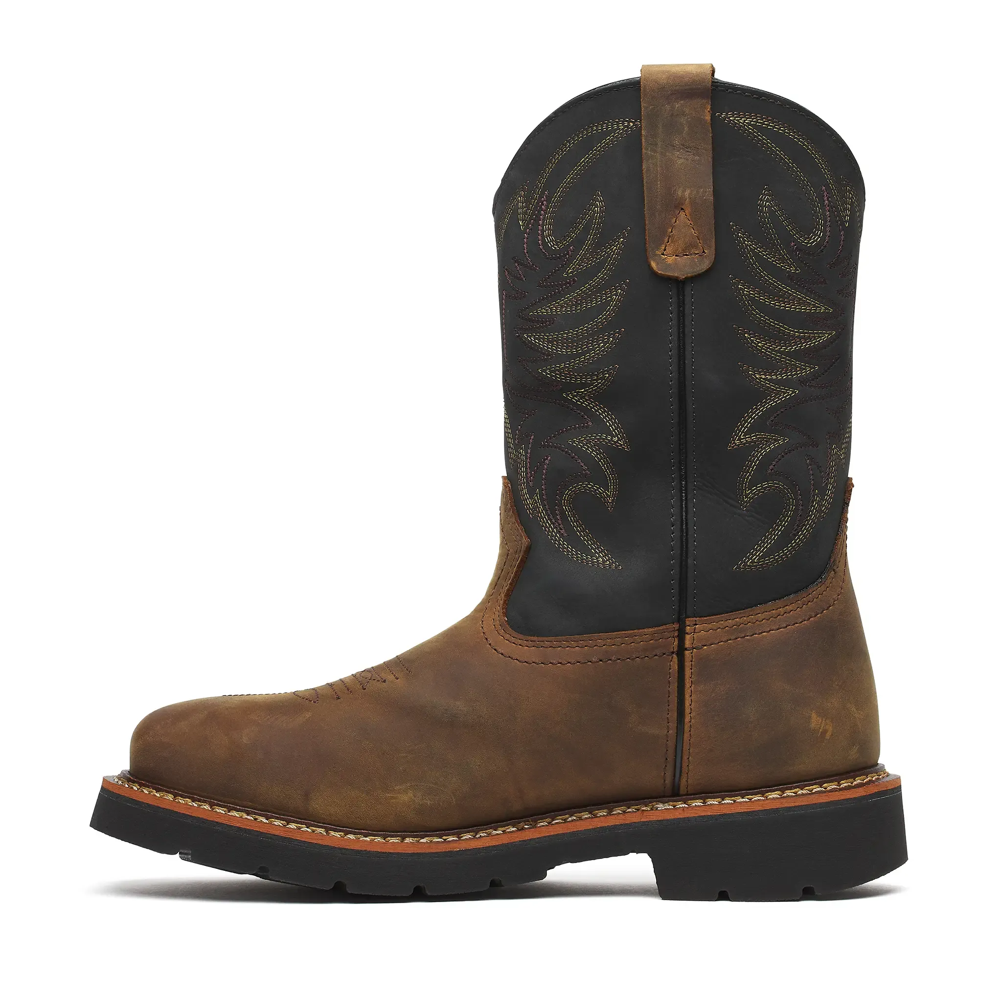 Square Toe WGTN 11" Steel Toe Waterproof Boot Crazy Horse Black - Image 5
