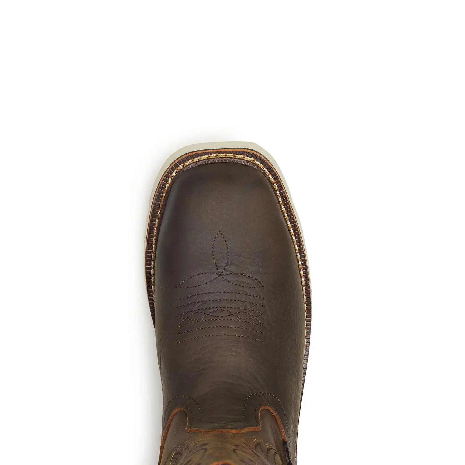 Square Toe WGTN 11" Steel Toe Pebble Bottom Boot Crazy Horse Black - Image 4