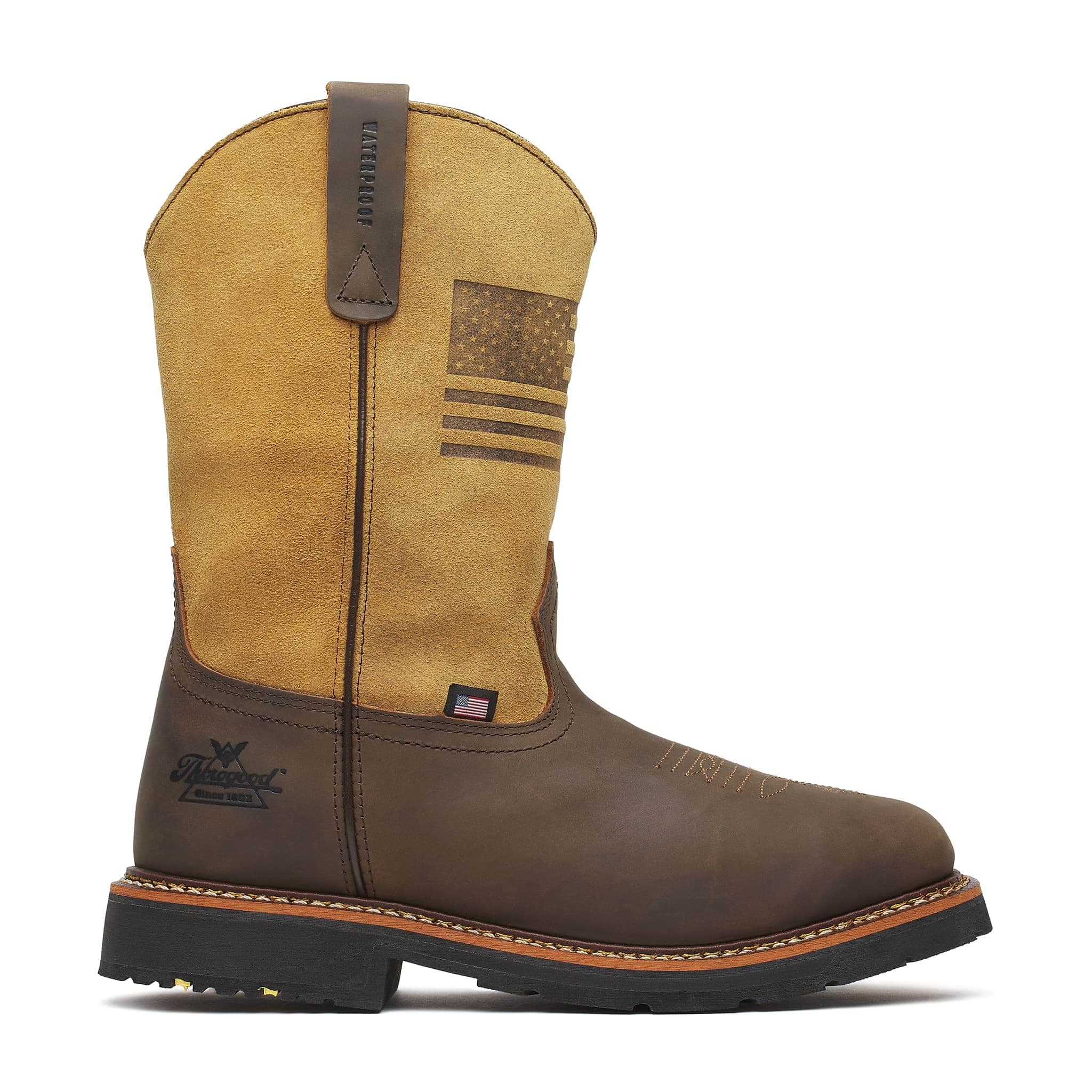 Western 11" Comp-Toe Waterproof Square-Toe Boot Crazy Horse/Tan