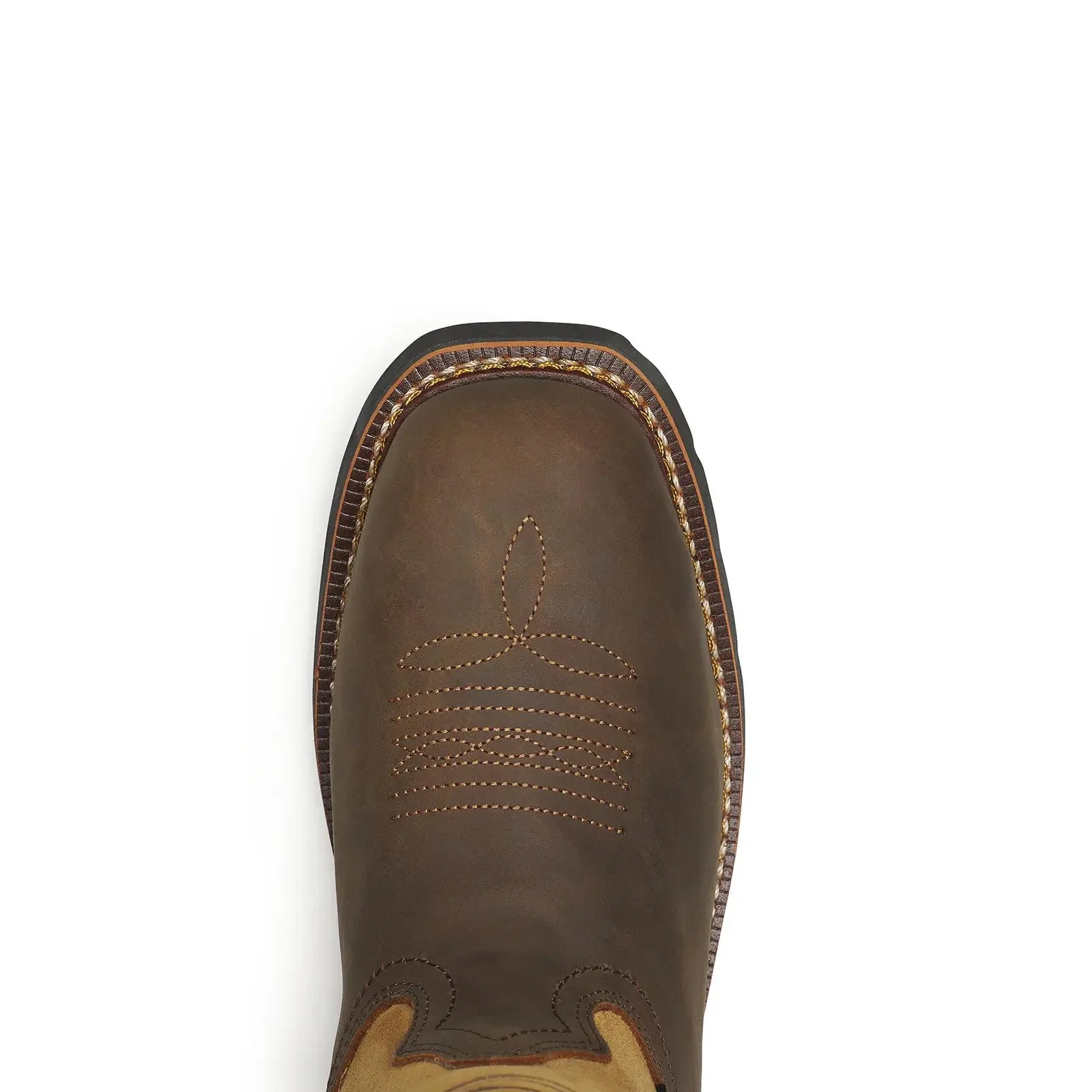 Western 11" Waterproof Wellington Square-Toe Boot Crazy Horse/Tan - Image 4
