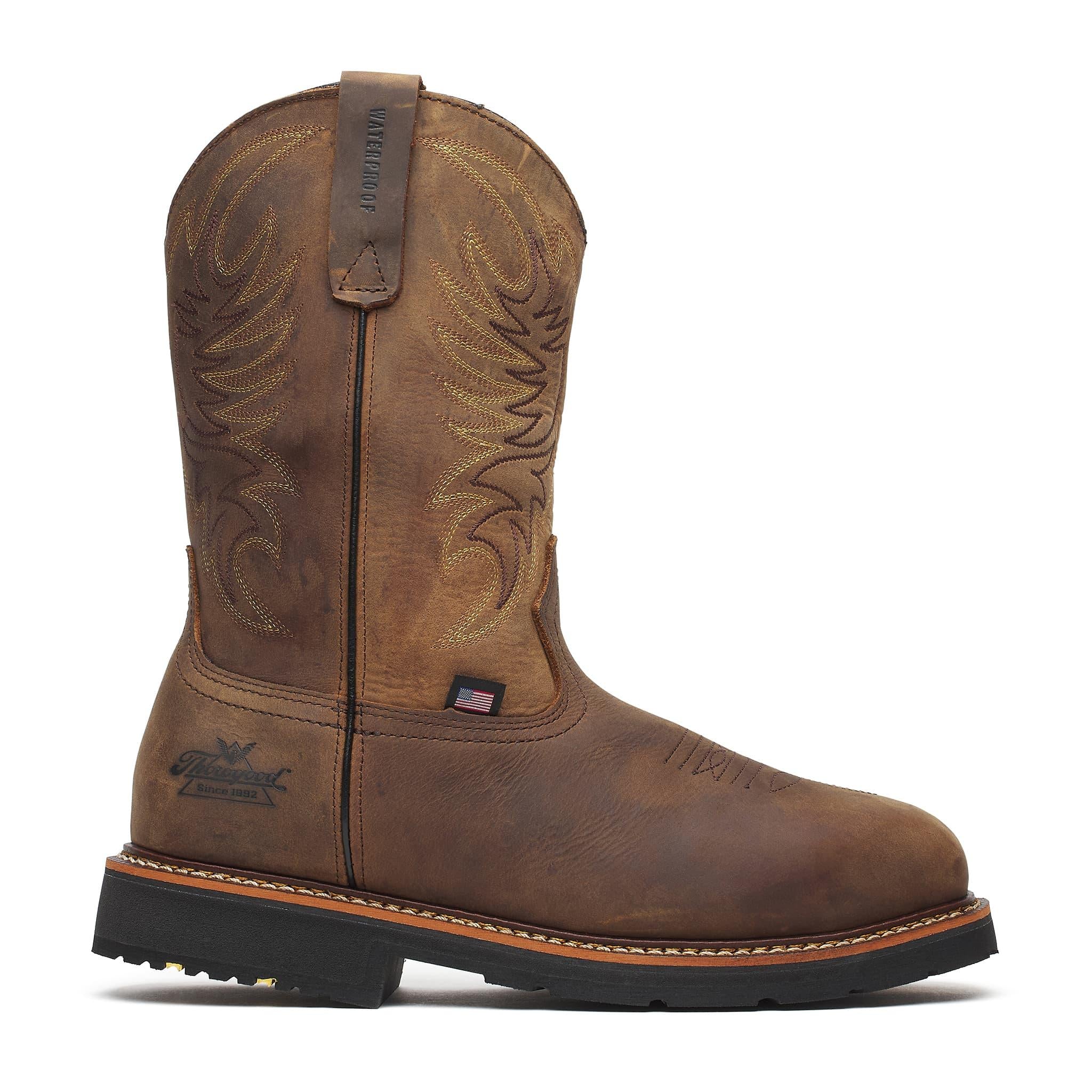 11" Waterproof Square-Toe Western Wellington Boot Crazy Horse