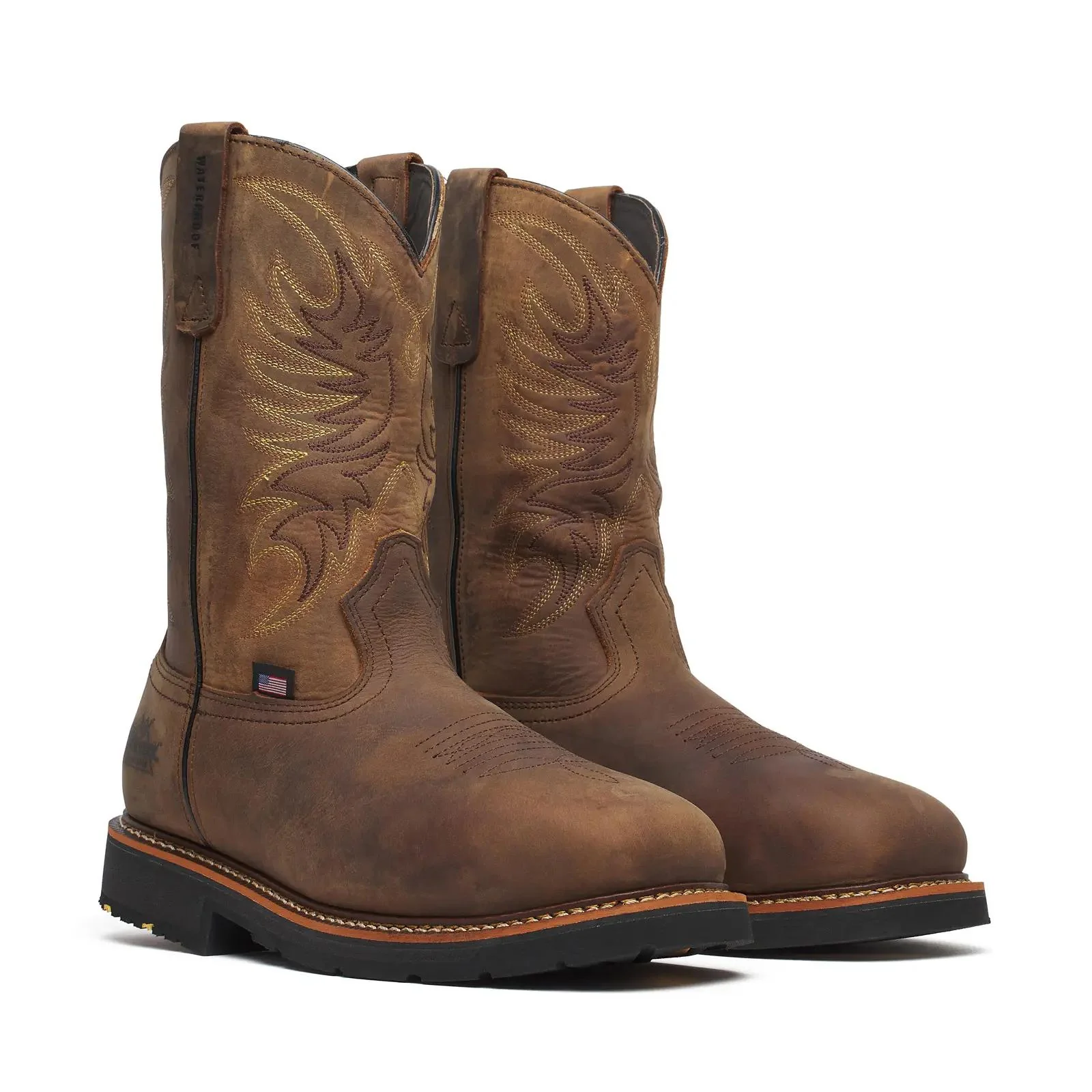 11" Waterproof Square-Toe Western Wellington Boot Crazy Horse - Image 2