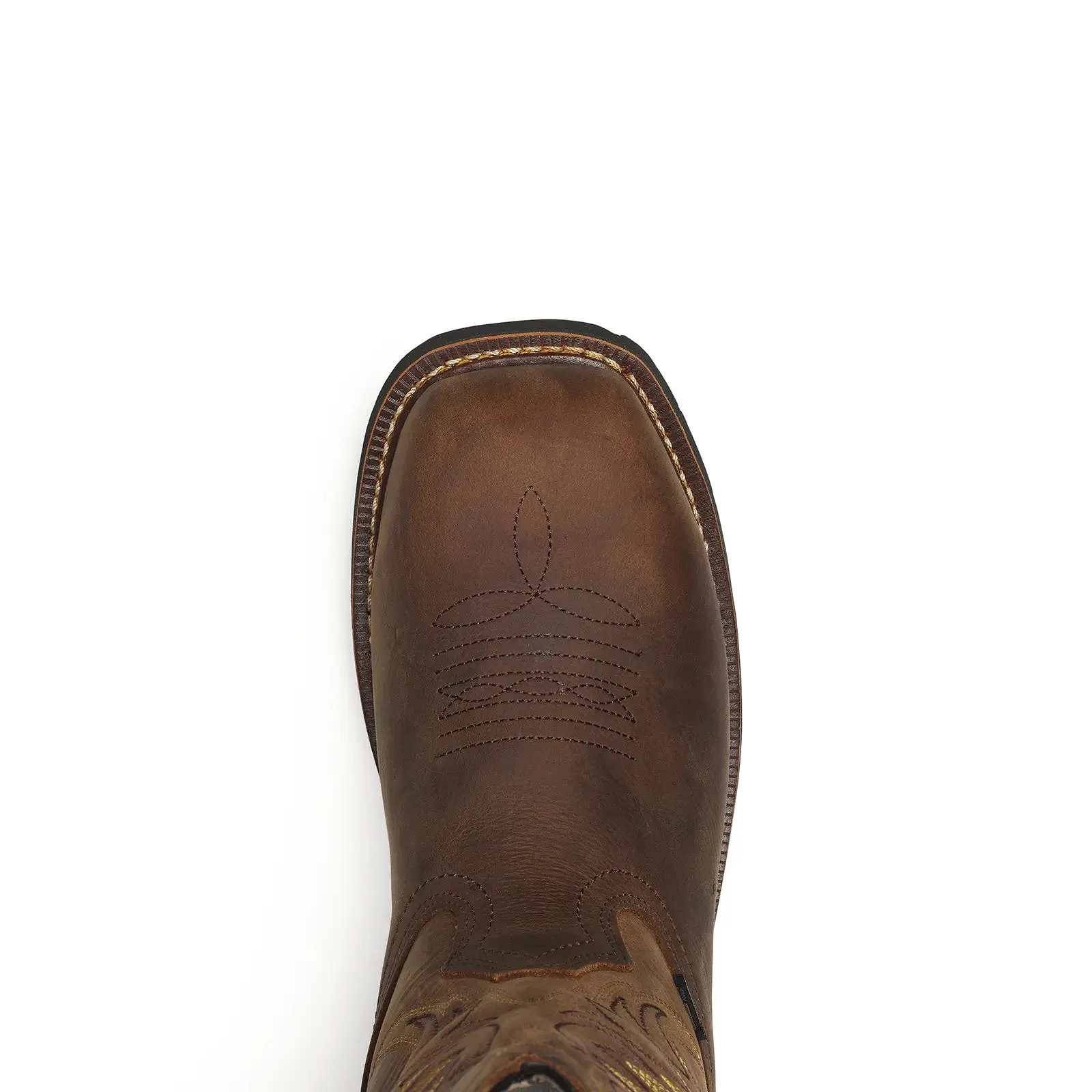 11" Waterproof Square-Toe Western Wellington Boot Crazy Horse - Image 4