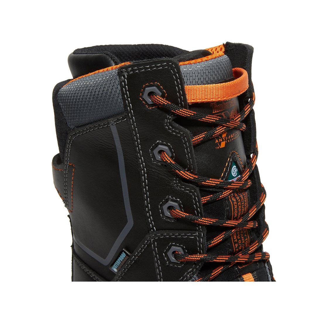 Pac Max 10-Inch Waterproof Composite-Toe Work Boot CSA Black/Orange - Image 7