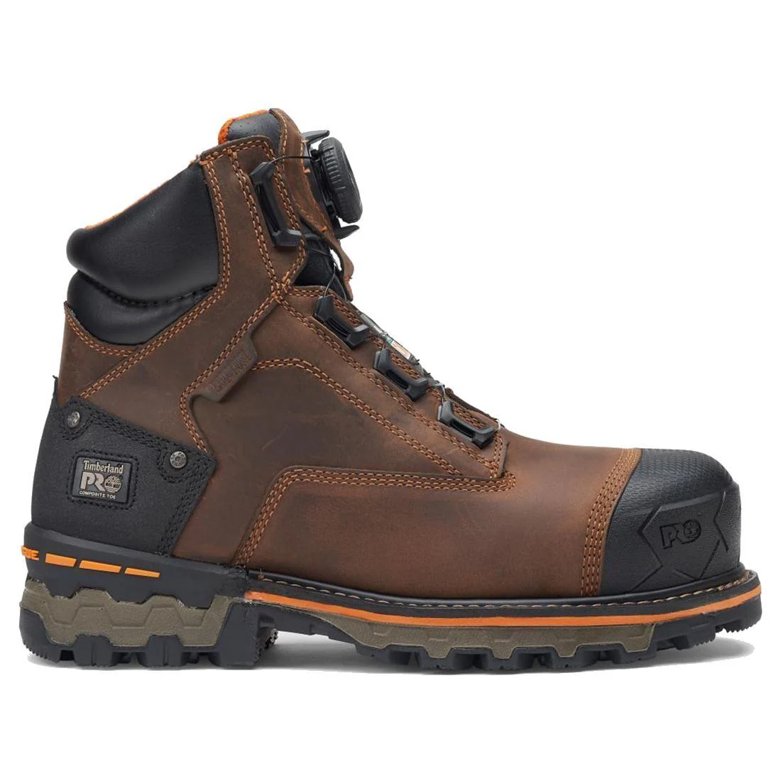 Boondock 6-Inch Waterproof Composite-Toe Work Boot Boa CSA Full Grain Medium Brown