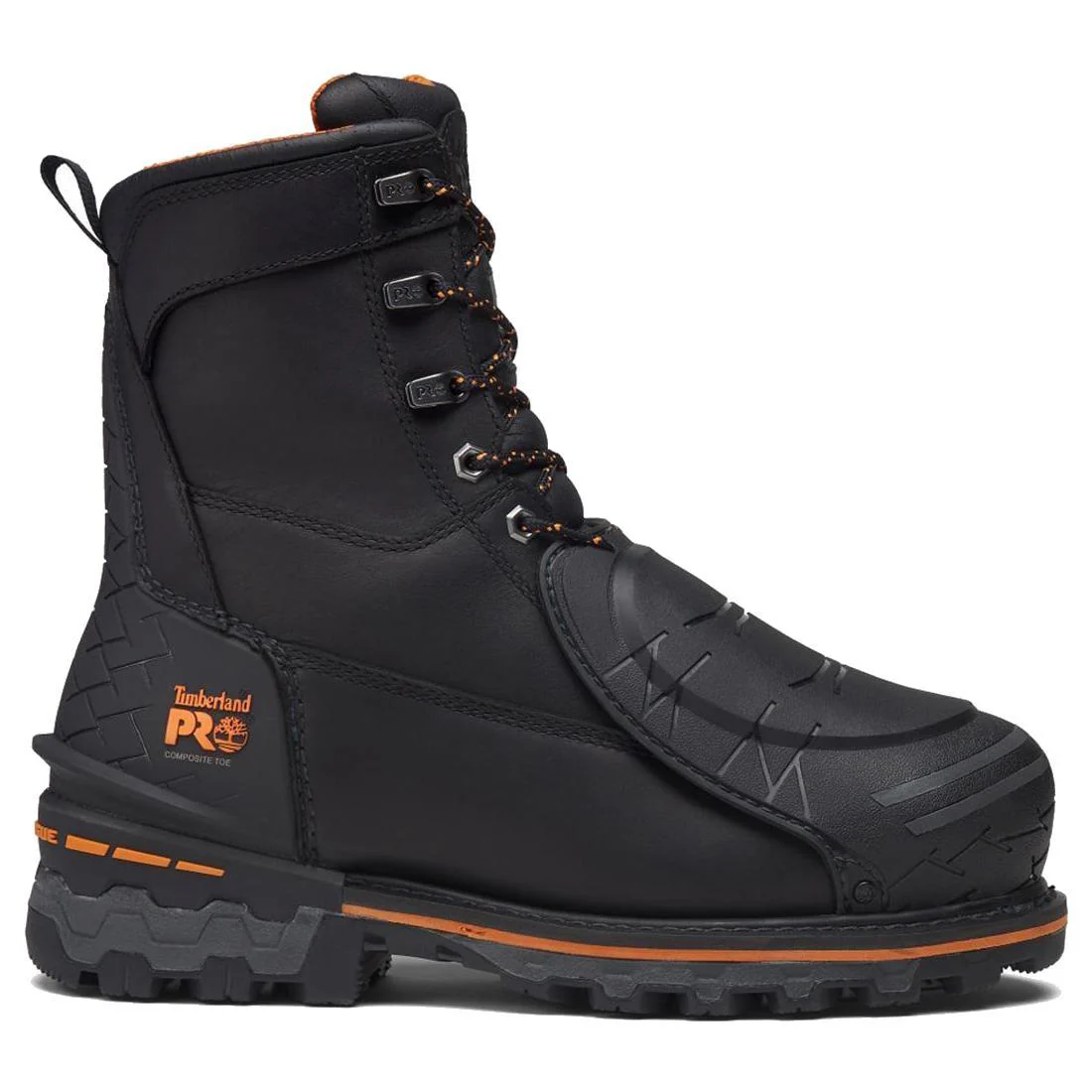 Boondock Emg 8-Inch Composite-Toe Work Boot Ins CSA 200G Full Grain Black/Orange