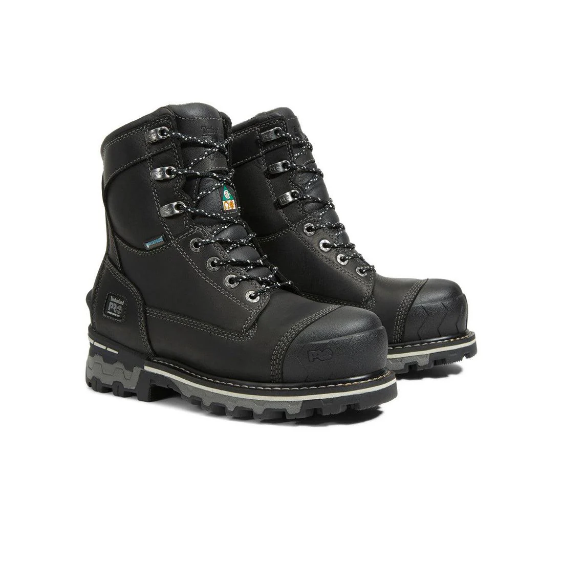 Women's Boondock 8-Inch Waterproof Composite-Toe Work Boot Ins CSA 200G Black/Grey - Image 6