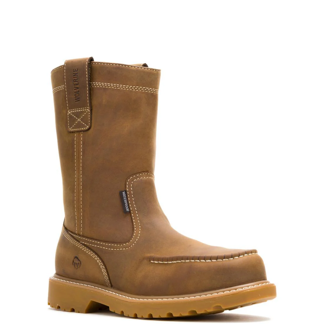 Floorhand Moc-Toe Waterproof Steel-Toe Pull-On Work Boot Wheat - Image 2