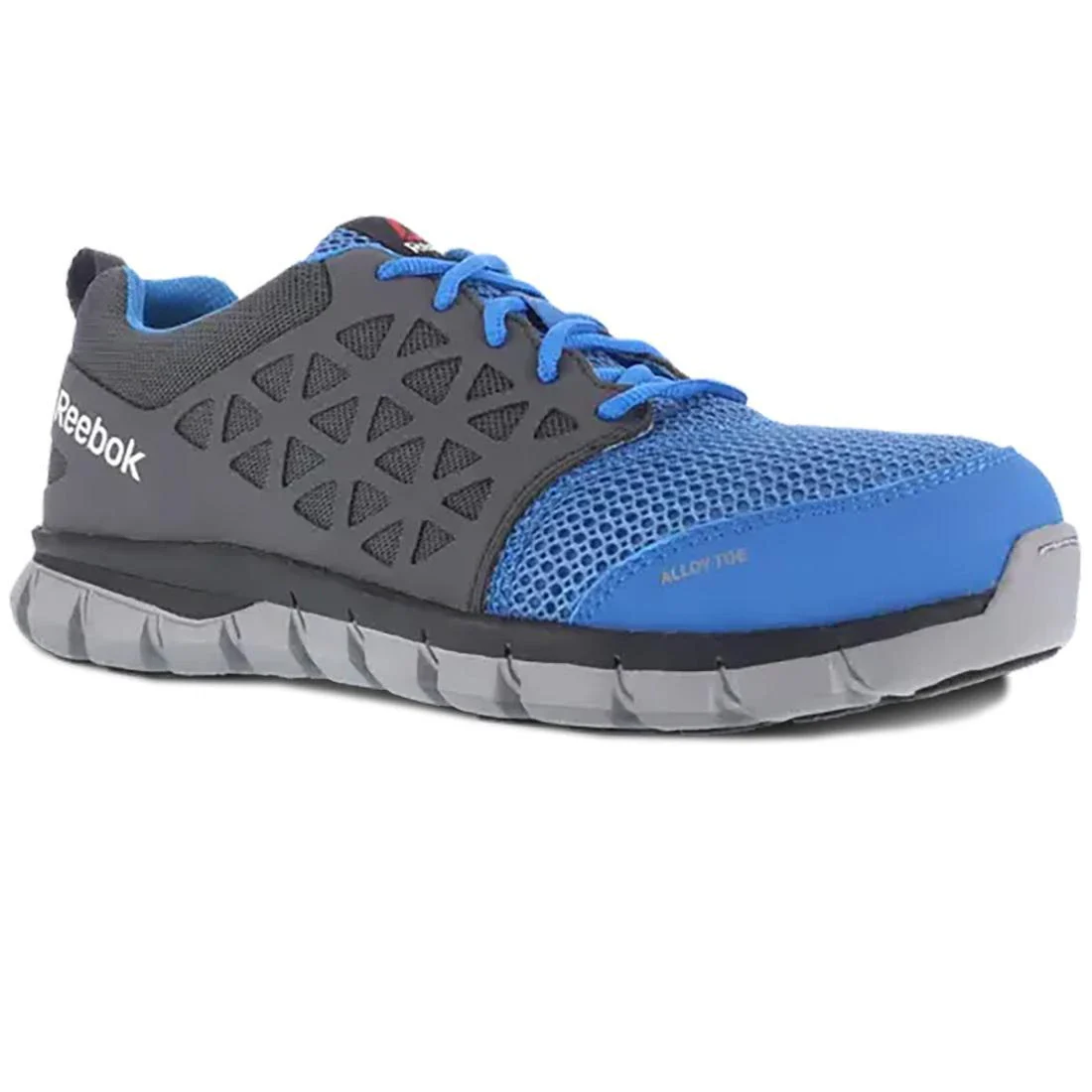 Women's Sublite Cushion Alloy-Toe Athletic Work Shoe Grey/Blue - Image 4