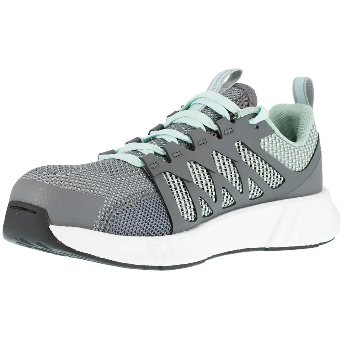 Women's Fusion Flexweave™ Composite-Toe Athletic Work Shoe Grey/Mint Green - Image 4