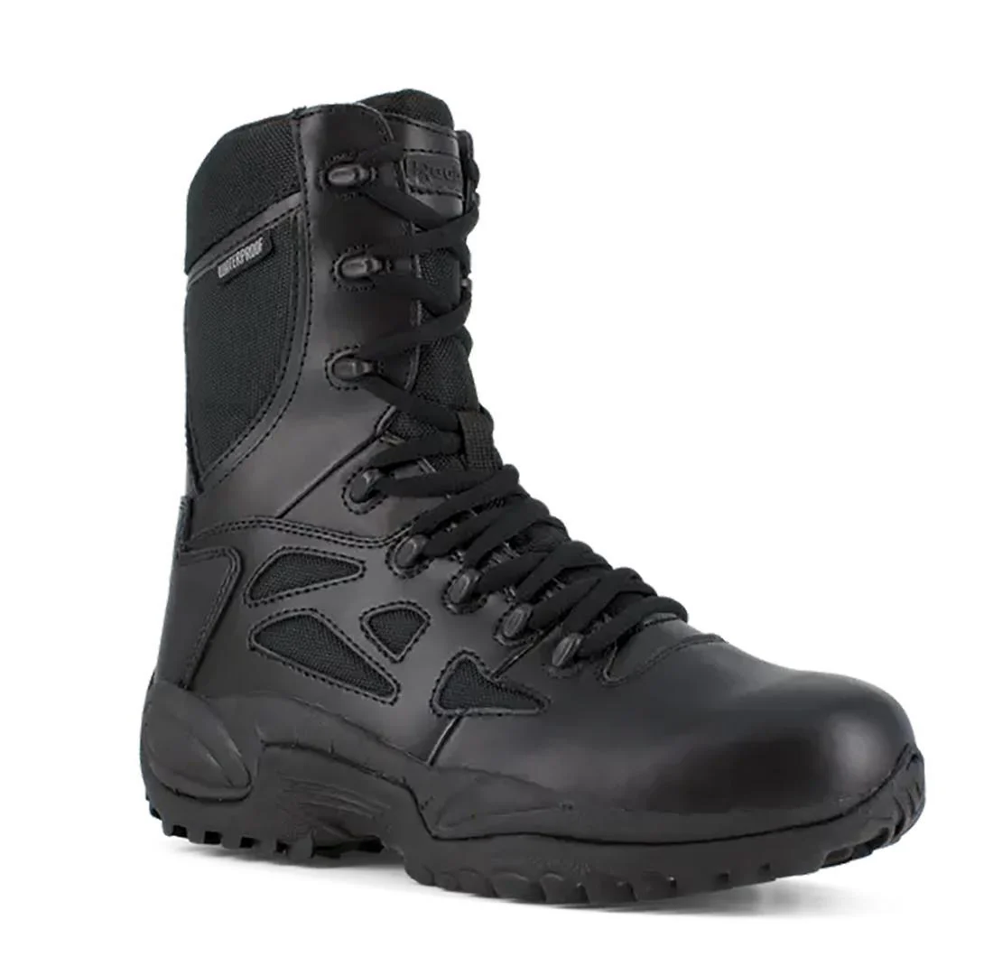 Women's Rapid Response Rb 8 Inch Soft-Toe Waterproof Military Work Boot Black - Image 3